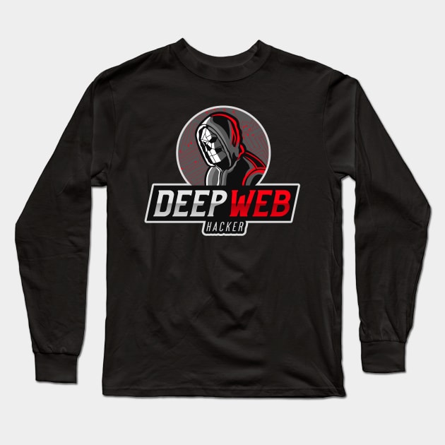 Deep Web Hacker Long Sleeve T-Shirt by Cyber Club Tees